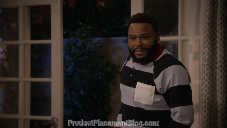 Burberry Long Sleeve Polo Shirt of Anthony Anderson in Black-ish S06E21 (1)