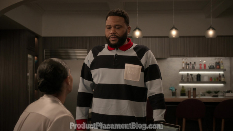 Burberry Long Sleeve Polo Shirt of Anthony Anderson in Black-ish S06E21 (4)