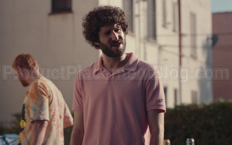 Champion Pink Polo Shirt of Lil Dicky in Dave S01E08 (3)