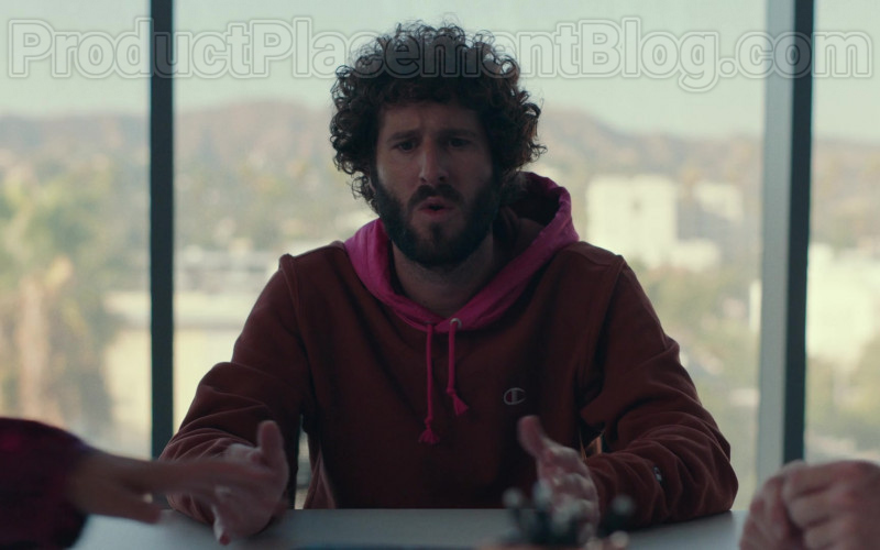 Champion Red Hoodie of Lil Dicky in Dave S01E10 TV Series (1)