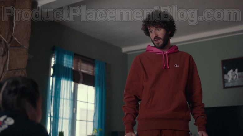 Champion Red Hoodie of Lil Dicky in Dave S01E10 TV Series (3)