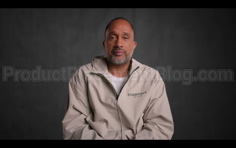 Fear of God Essentials Jacket of Kenya Barris in #blackAF S01E02 "because of slavery too" (2020)