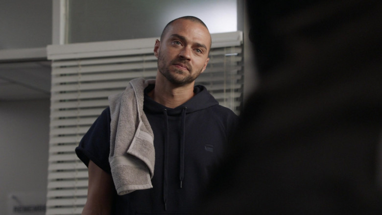 G-Star Raw Men's Short-Sleeve Hoodie of Jesse Williams as Dr. Jackson Avery in Station 19 S03E12 (3)