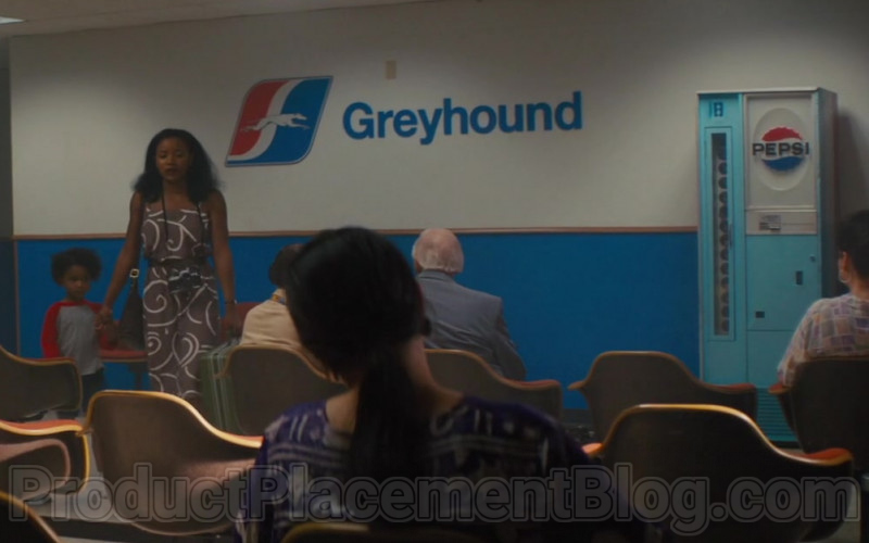 Greyhound Sign and Pepsi Vending Machine in The Photograph Movie