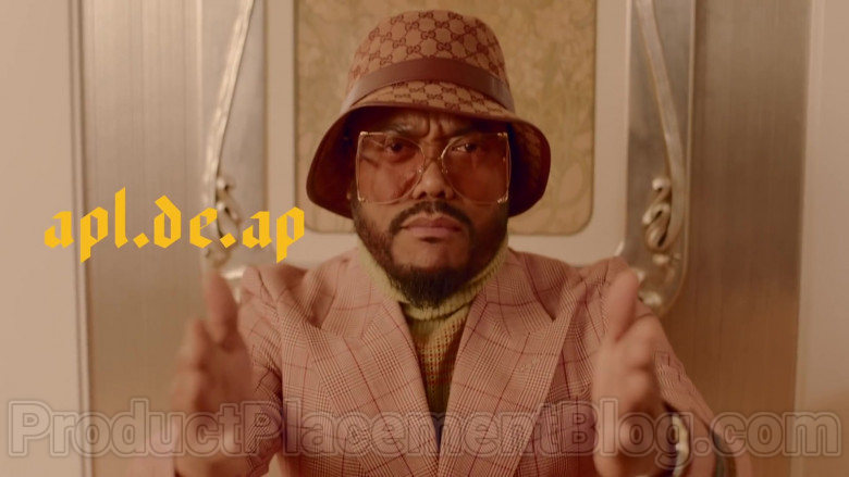 Gucci GG Logo Canvas Fedora Hat of apl.de.ap in Mamacita by Black Eyed Peas, Ozuna, J. Rey Soul (1)