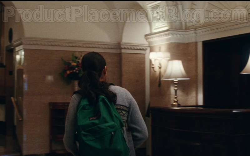 JanSport Backpack of Geraldine Viswanathan as Rachel Bhargava in Bad Education (4)