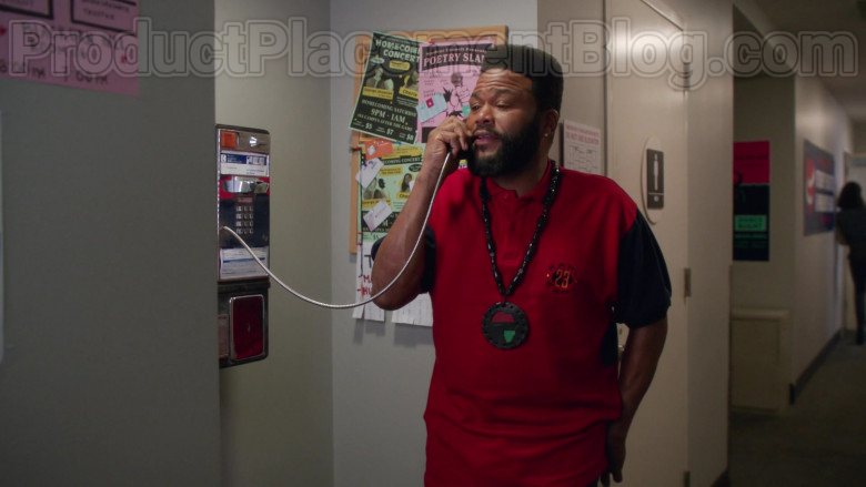 Karl Kani Red Polo Shirt of Anthony Anderson in Black-ish S06E22