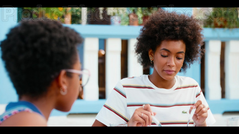 Lacoste Striped T-Shirt Worn by Rebecca Coco Edogamhe as Summer in Summertime Netflix Original Series (1)