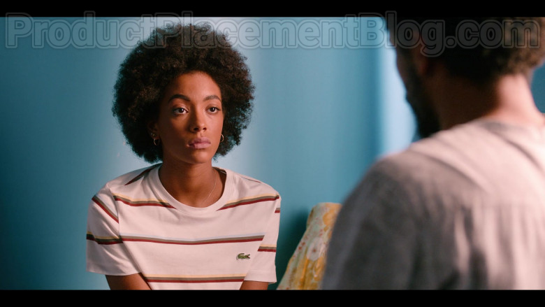 Lacoste Striped T-Shirt Worn by Rebecca Coco Edogamhe as Summer in Summertime Netflix Original Series (2)