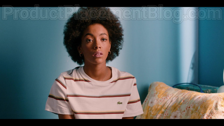 Lacoste Striped T-Shirt Worn by Rebecca Coco Edogamhe as Summer in Summertime Netflix Original Series (3)