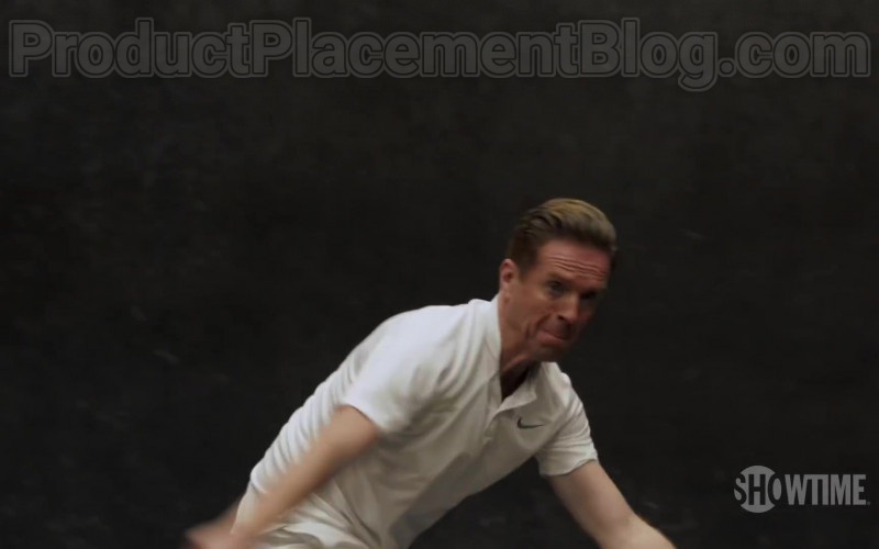 Nike White Polo Shirt of Damian Lewis as Robert ‘Bobby' Axelrod in Billions Season 5 (2020)