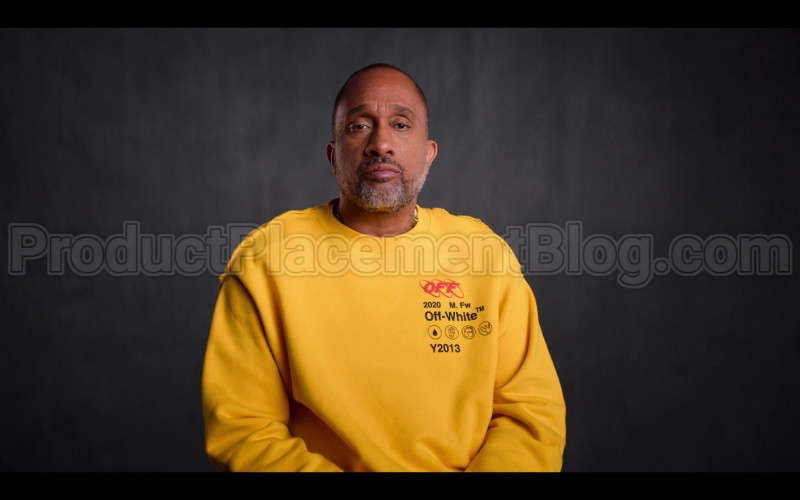 Off-White Yellow Sweatshirt of Kenya Barris in #blackAF S01E04 (1)