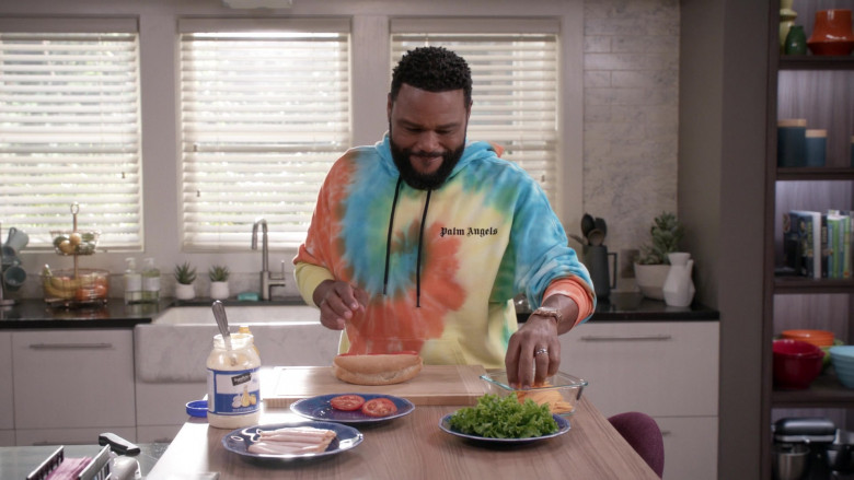 Palm Angels Logo Cotton Hoodie of Anthony Anderson in Black-ish S06E20 (1)