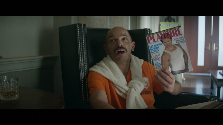 Playgirl Magazine Held by Paul Scheer as Keith Shankar in Black Monday S02E05