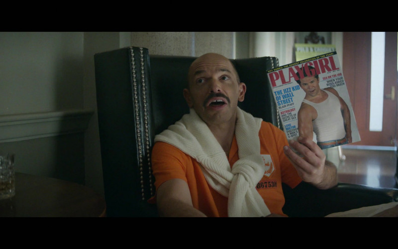 Playgirl Magazine Held by Paul Scheer as Keith Shankar in Black Monday S02E05