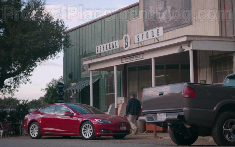 Tesla Model S Red Car in Bless This Mess S02E19 (1)