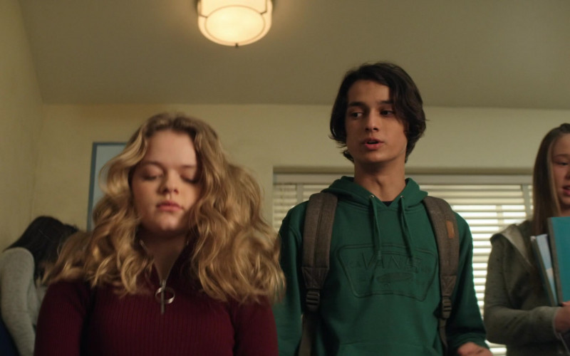 Vans Green Hoodie Worn by Rio Mangini as Ethan in Home Before Dark S01E03 (1)
