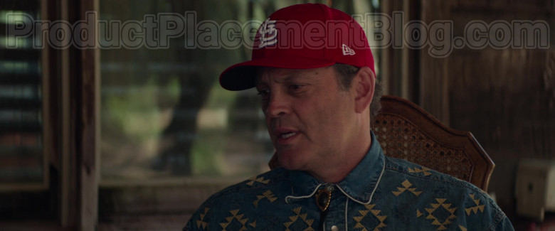 Vince Vaughn Wearing New Era x MLB Red Cap in Arkansas Movie (2)