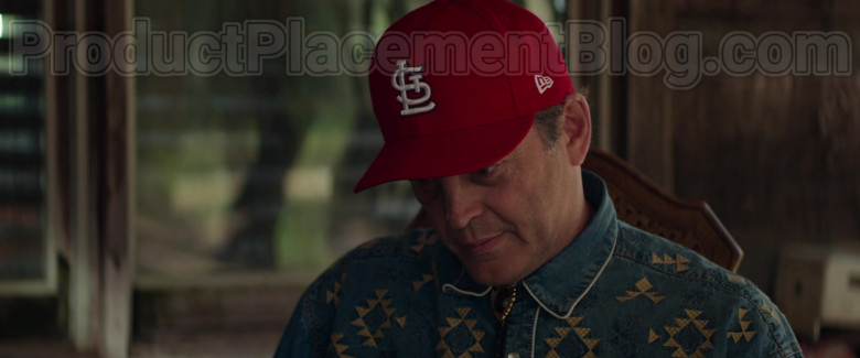 Vince Vaughn Wearing New Era x MLB Red Cap in Arkansas Movie (3)