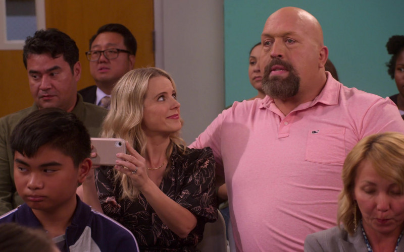 Vineyard Vines Pink Polo Shirt of Paul Wight in The Big Show Show S01E07 (1)