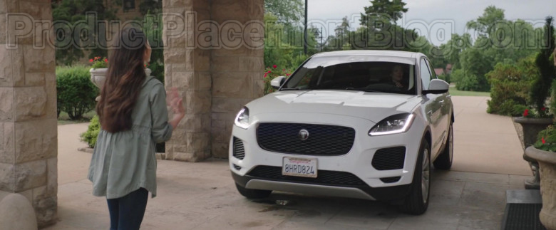 Actress Driving Jaguar E-Pace White SUV in Adventures of Rufus The Fantastic Pet 2020 Movie (1)