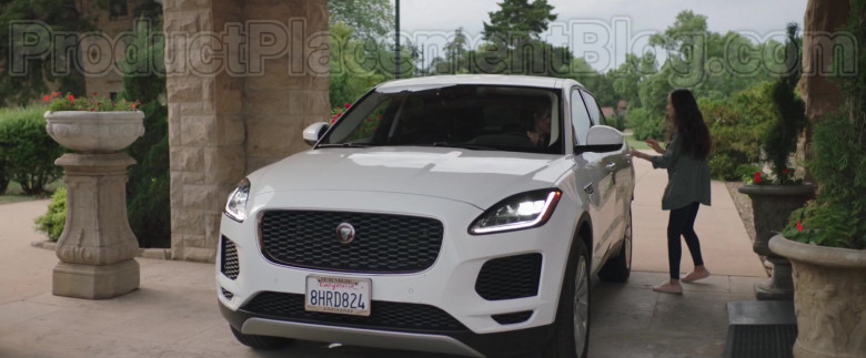 Actress Driving Jaguar E-Pace White SUV in Adventures of Rufus The Fantastic Pet 2020 Movie (2)