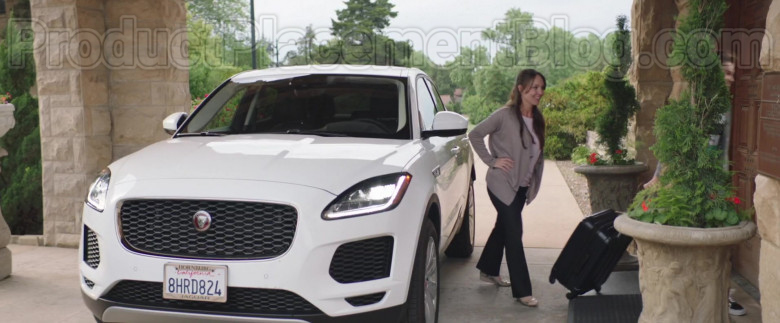 Actress Driving Jaguar E-Pace White SUV in Adventures of Rufus The Fantastic Pet 2020 Movie (3)