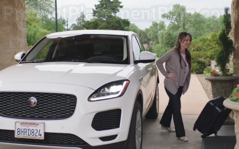 Actress Driving Jaguar E-Pace White SUV in Adventures of Rufus The Fantastic Pet 2020 Movie (3)