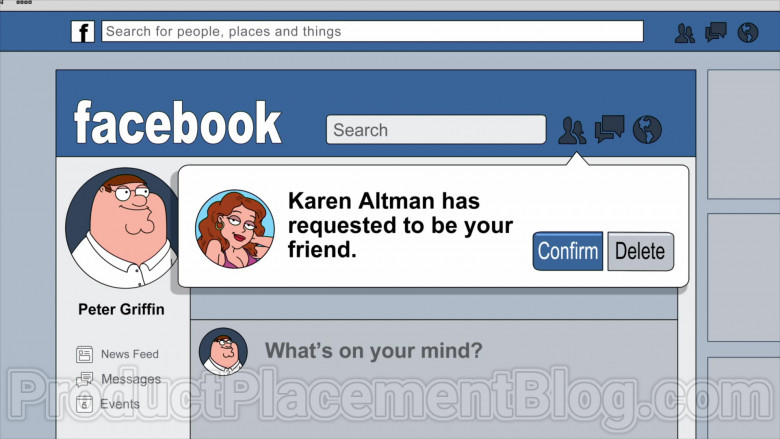 Animated TV Show Character Using Facebook Social Network Website in Family Guy S18E20 (1)