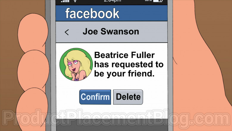 Animated TV Show Character Using Facebook Social Network Website in Family Guy S18E20 (3)
