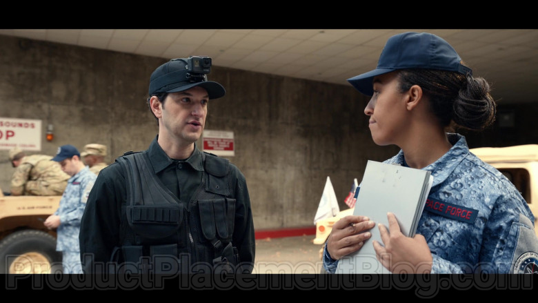 Ben Schwartz as F. Tony Scarapiducci Using GoPro Camera in Space Force S01E05 Netflix TV Show (2)