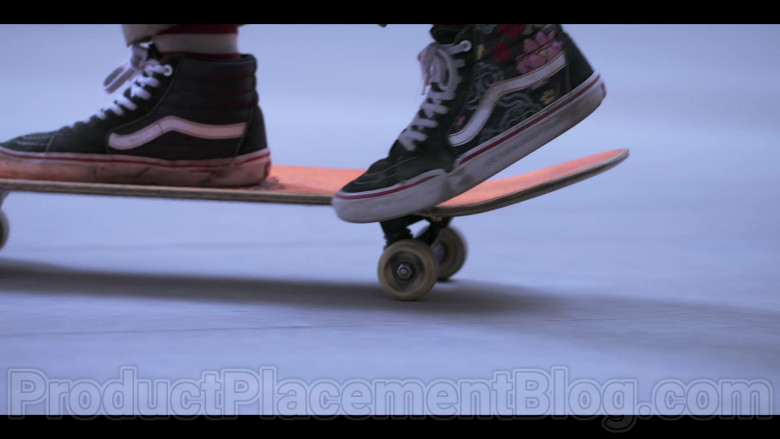 Cast Member Wearing Vans SK8 Hi Shoes in Control Z S01E01 Birthday Girl (2020) TV Show by Netflix