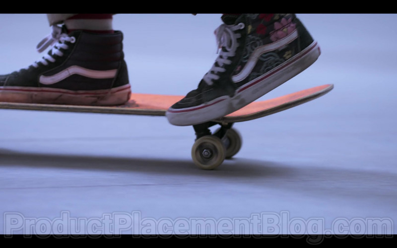 Cast Member Wearing Vans SK8 Hi Shoes in Control Z S01E01 Birthday Girl (2020) TV Show by Netflix