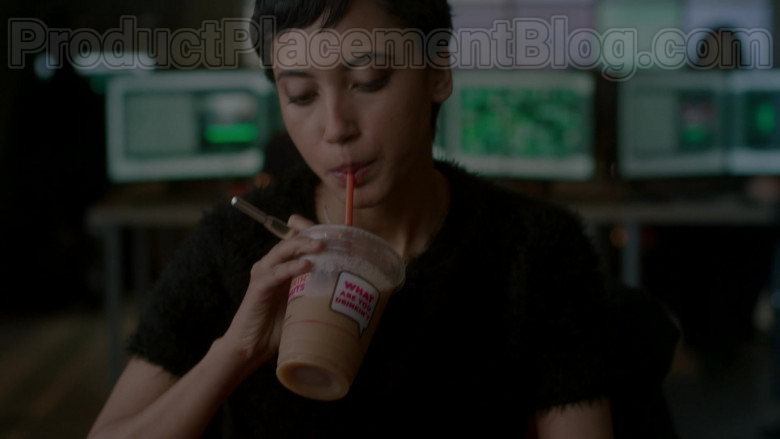 Dunkin’ Donuts Coffee Enjoyed by Andy Allo as Nora in Upload S01E01 Welcome to Upload (2020)