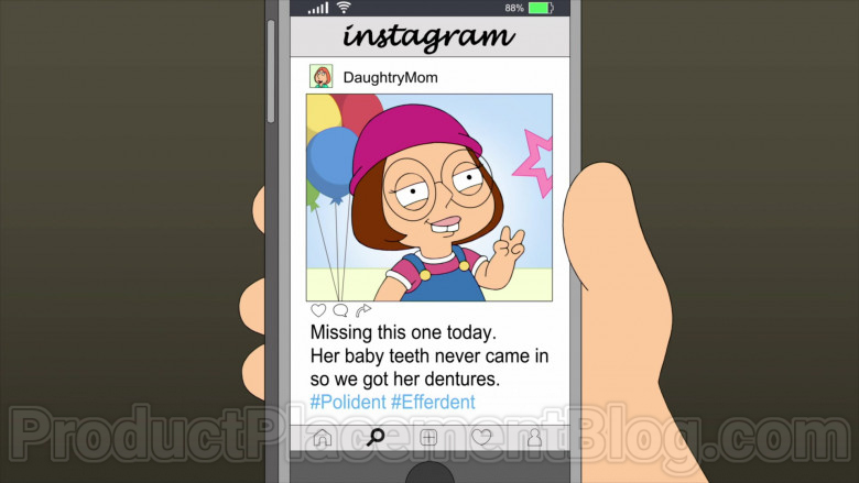 Instagram in Family Guy S18E18 Better Off Meg (2020)