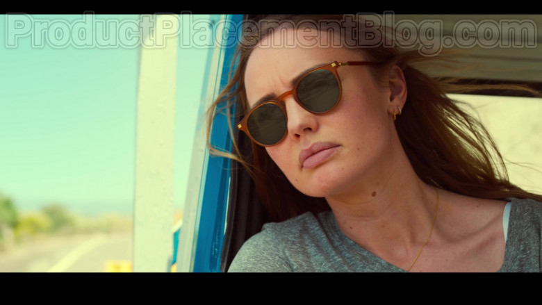 Laura Haddock as Zoe Walker Wearing Mykita Alfur Brown Oval Unisex Sunglasses in White Lines TV Show by Netflix (4)