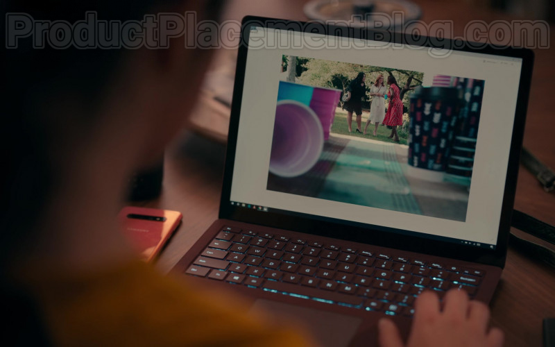 Samsung Galaxy Smartphone and Microsoft Surface Laptop in Sweet Magnolias S01E01 Pour It Out (2020)