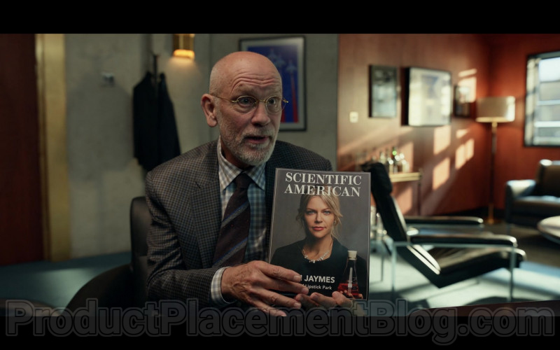 Scientific American Magazine Held by John Malkovich as Dr. Adrian Mallory in Space Force S01E07 TV Show