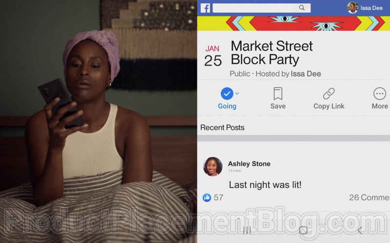 TV Show Actress Using Facebook Social Network in Insecure S04E06 Lowkey Done (2020)