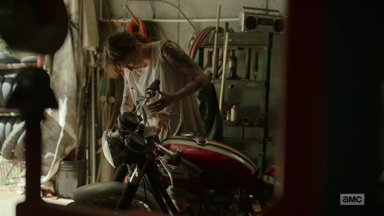 Ashleigh Cummings as Victoria Vic McQueen Using Triumph Motorcycle in NOS4A2 Season 2 TV Show (1)