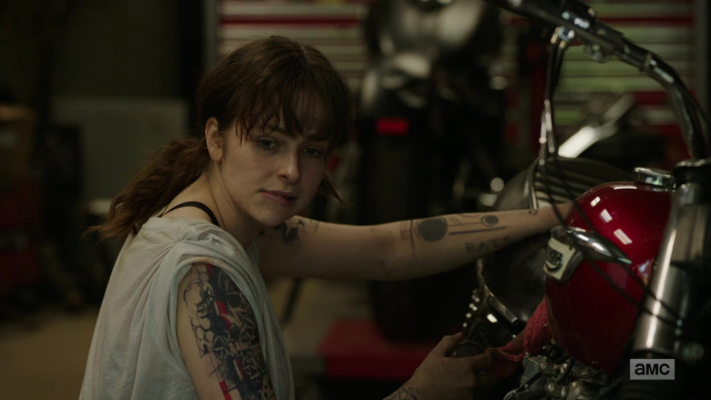 Ashleigh Cummings as Victoria Vic McQueen Using Triumph Motorcycle in NOS4A2 Season 2 TV Show (4)