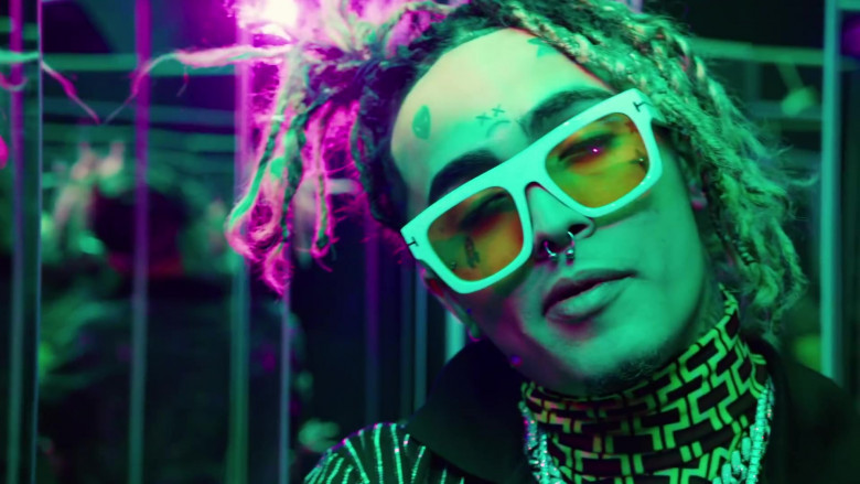 Lil Pump Wearing Tom Ford White Frame Sunglasses in Be Like Me Official Music Video (2)