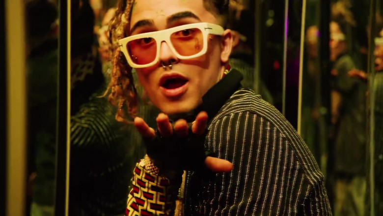 Lil Pump Wearing Tom Ford White Frame Sunglasses in Be Like Me Official Music Video (5)
