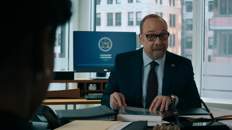 Paul Giamatti as Charles ‘Chuck' Rhoades, Jr. Using Dell Monitor in Billions S05E06 TV Show (1)