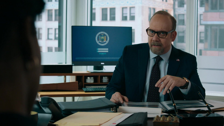 Paul Giamatti as Charles ‘Chuck' Rhoades, Jr. Using Dell Monitor in Billions S05E06 TV Show (2)