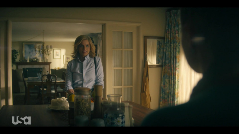 Ralph Lauren Blue Button Down Shirt Worn by Amanda Peet as Betty in Dirty John S02E04