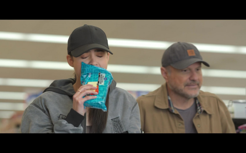 Sofia Carson Eating Kroger Orange Rind Muenster Cheese in Feel the Beat (2020) Netflix Original Movie