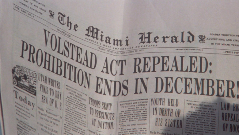 The Miami Herald Newspaper in Once Upon a Time in America (1984)