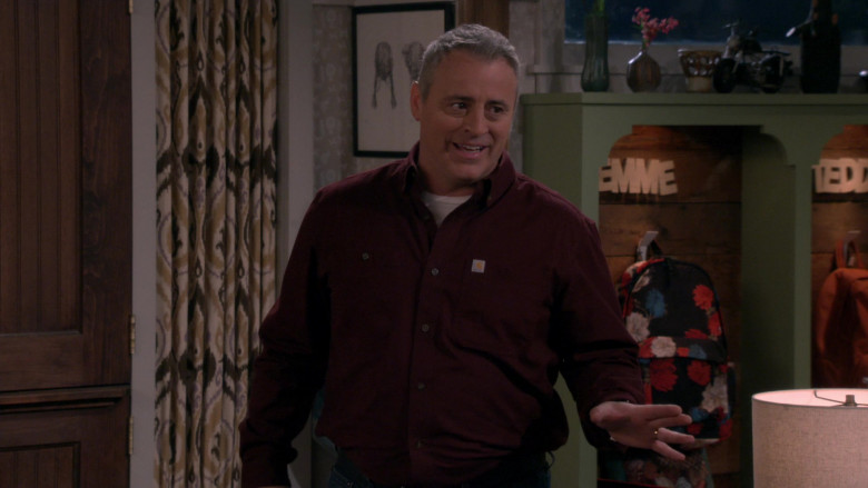 White Tee & Carhartt Long Sleeve Shirt Worn by Matt LeBlanc as Adam in Man with a Plan Season S04E12 TV Show (4)