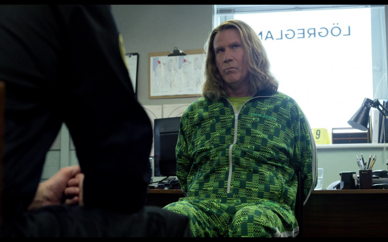 Will Ferrell Wears Palm Angels Green Jacket and Pants Tracksuit Outfit (1)